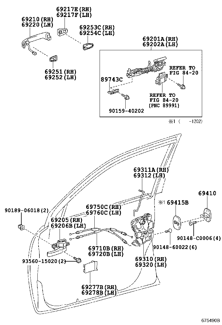 69205-60140-C0 HANDLE SUB-ASSY, FRONT DOOR INSIDE, RH product image