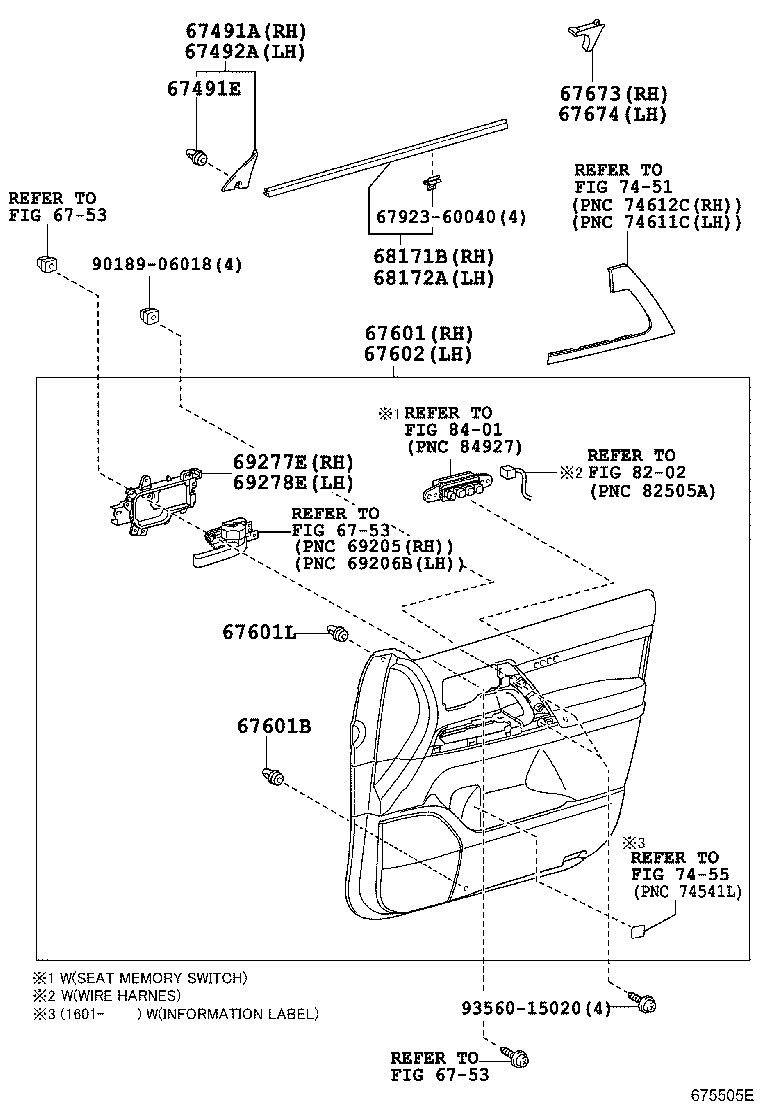 67862-60160 WEATHERSTRIP, FRONT DOOR, LH product image