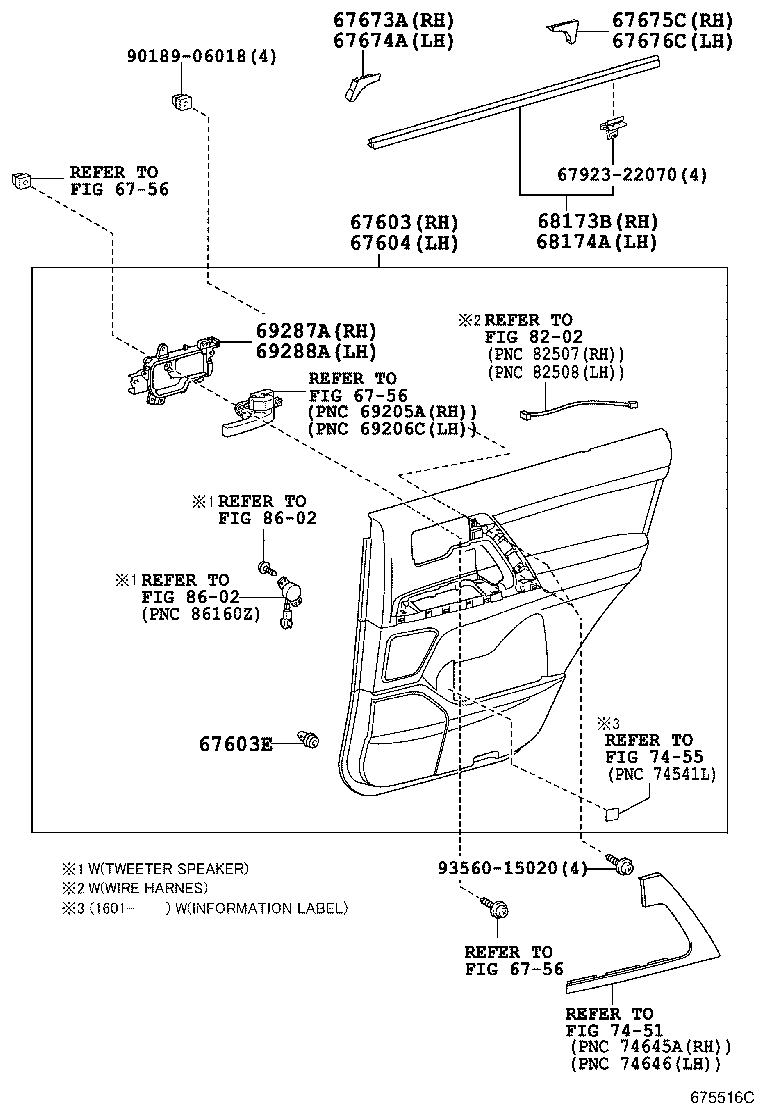 68103-60351 GLASS SUB-ASSY, REAR DOOR, RH product image