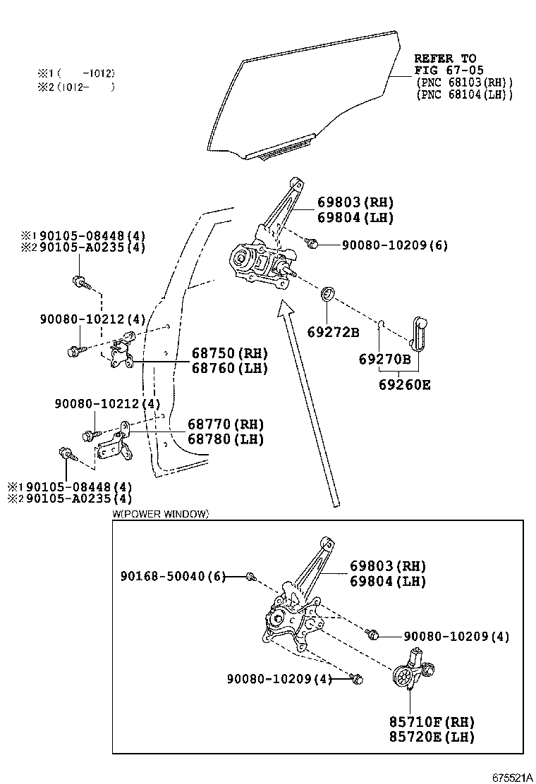 Toyota 69803-02150 REGULATOR SUB-ASSY, REAR DOOR WINDOW, RH