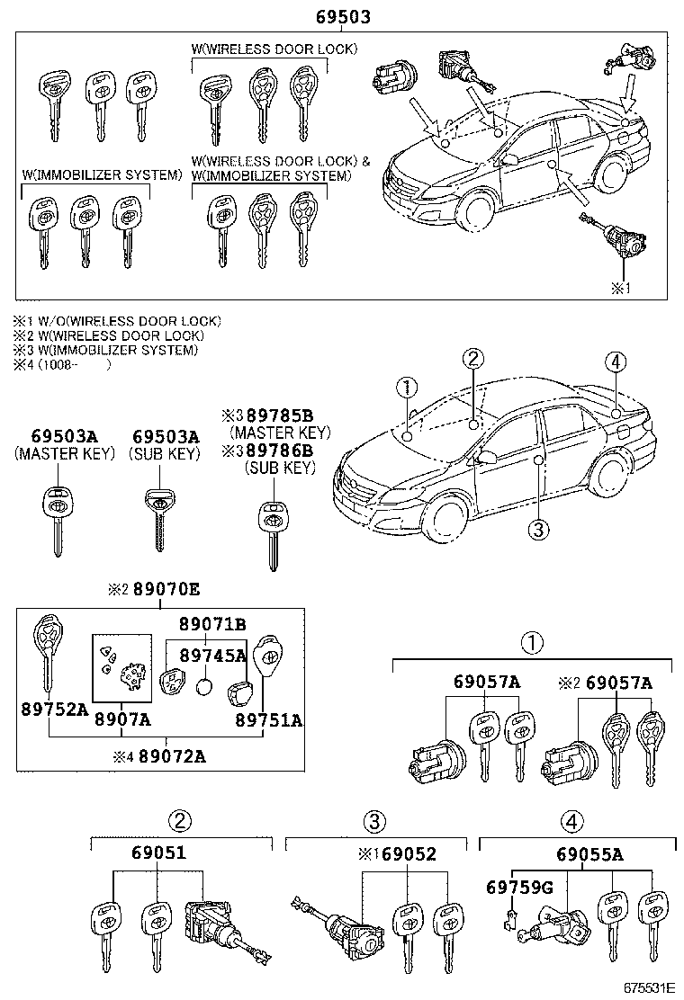 69005-02760 CYLINDER SET, LOCK product image