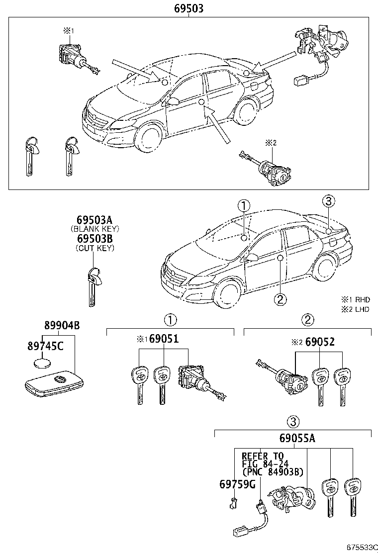 69005-02760 CYLINDER SET, LOCK product image