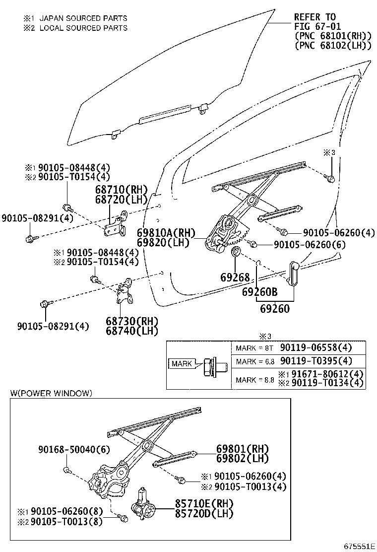 69802-02240 REGULATOR SUB-ASSY, FRONT DOOR WINDOW, LH product image