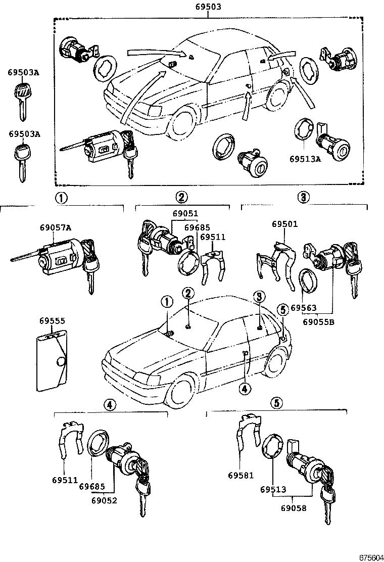 69005-10230 CYLINDER SET, LOCK product image