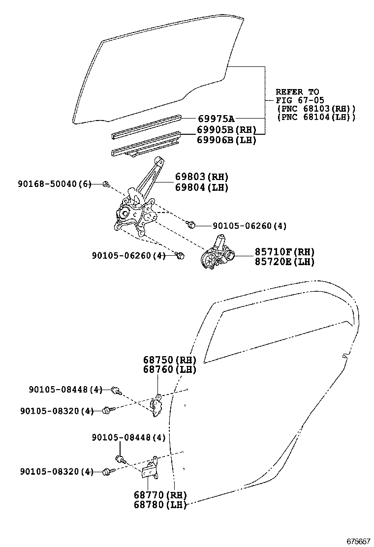 69905-02110 CHANNEL SUB-ASSY, REAR DOOR GLASS, RH product image
