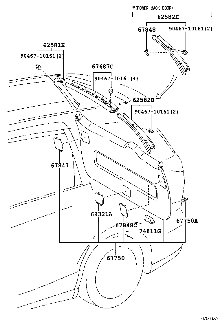 64886-28060 CHANNEL, BACK DOOR GLASS, LH product image