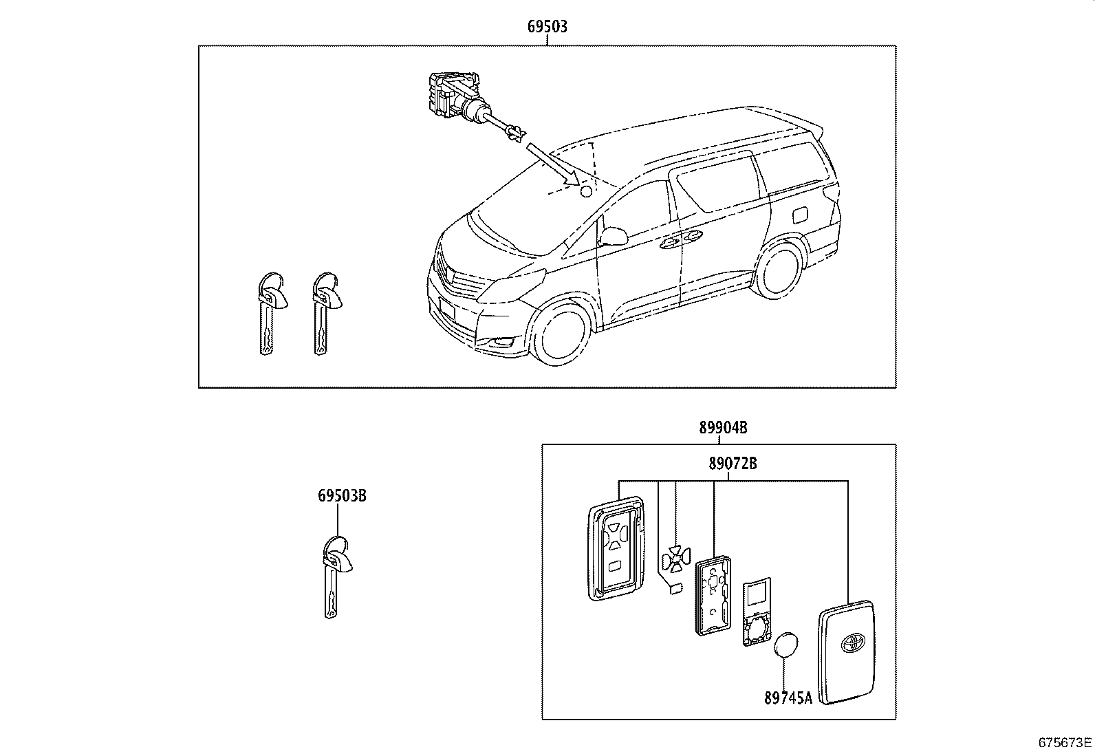 69005-58210 CYLINDER SET, LOCK product image