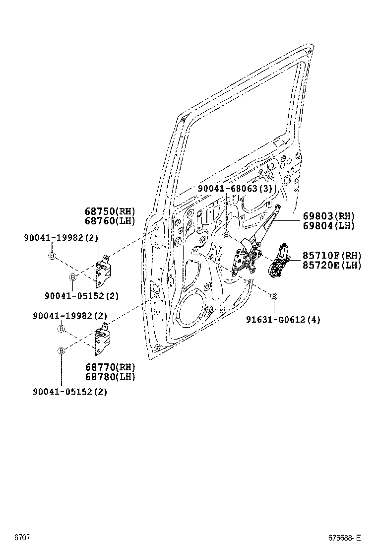 68750-B2030 HINGE ASSY, REAR DOOR, UPPER RH product image