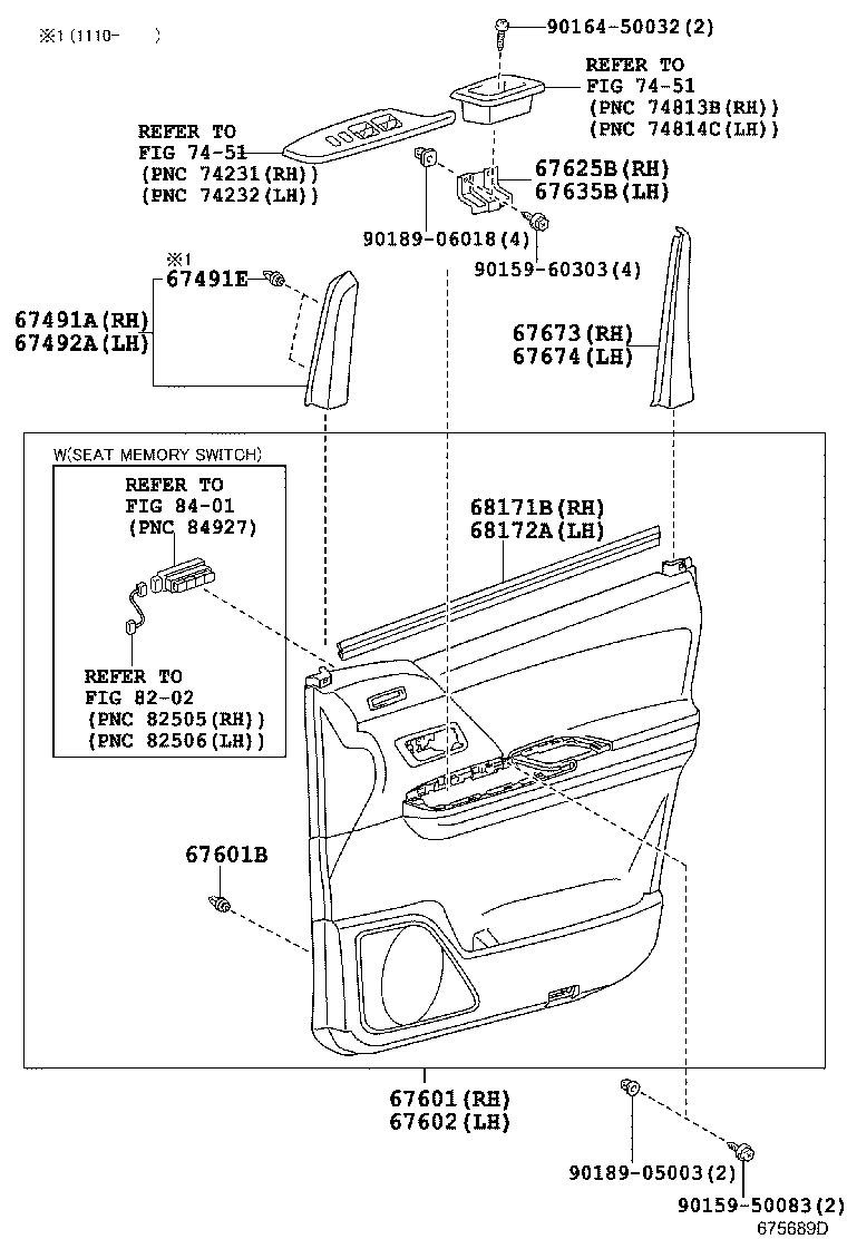 67635-58010 BRACKET, DOOR TRIM, NO.1 LH product image