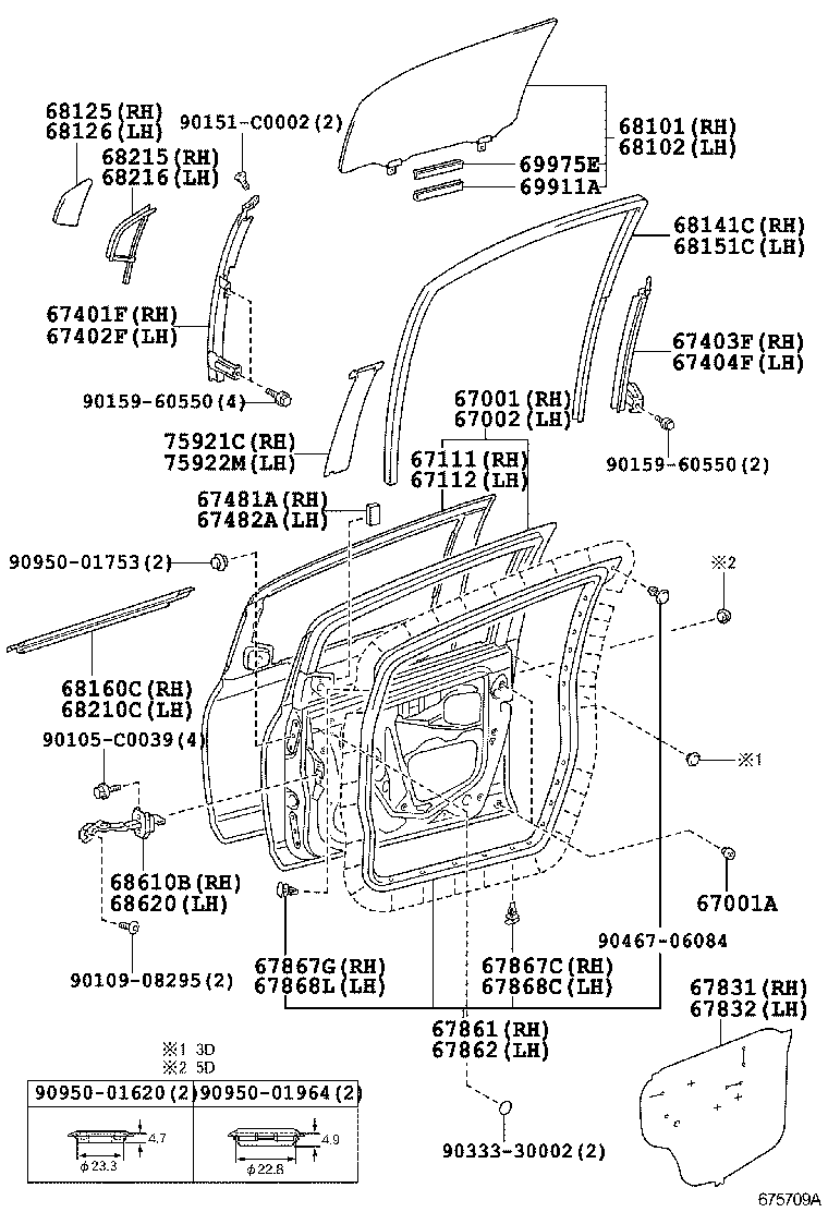 67404-0D080 FRAME SUB-ASSY, FRONT DOOR, REAR LOWER LH product image
