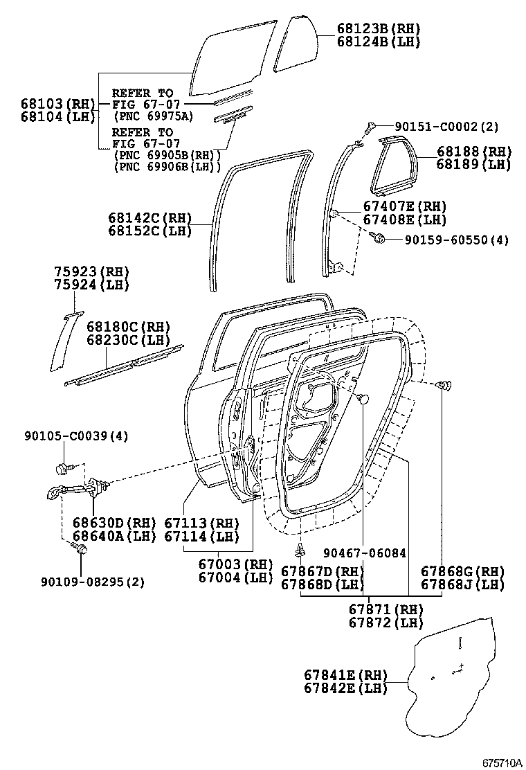 67003-0D210 PANEL SUB-ASSY, REAR DOOR, RH product image