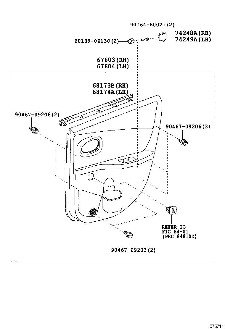 67003-0D210 PANEL SUB-ASSY, REAR DOOR, RH product image