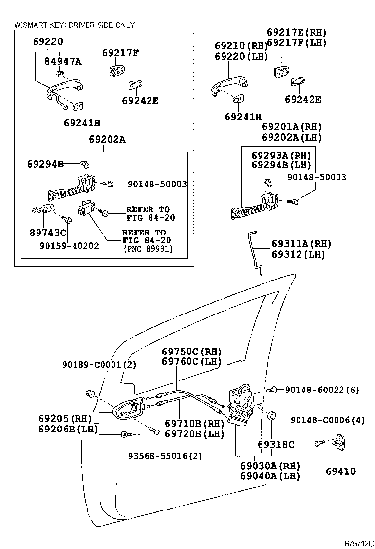 69030-06221 LOCK ASSY, FRONT DOOR W/MOTOR, RH product image