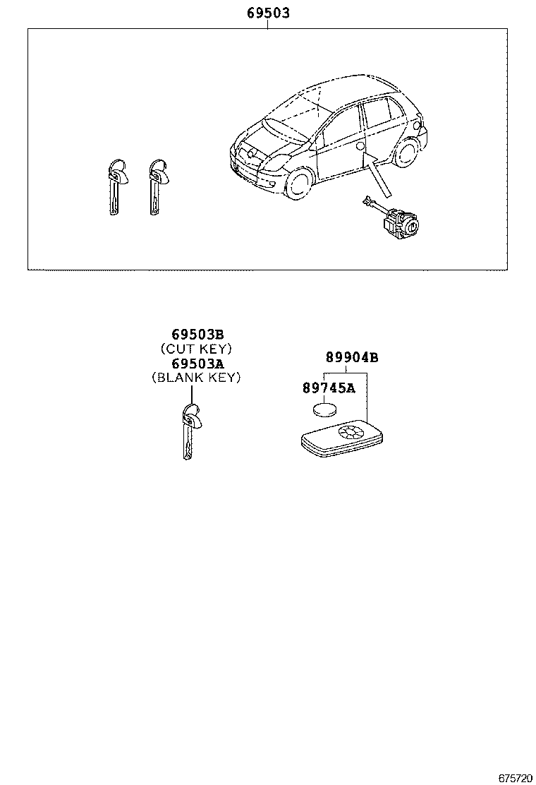 69005-0D291 CYLINDER SET, LOCK product image