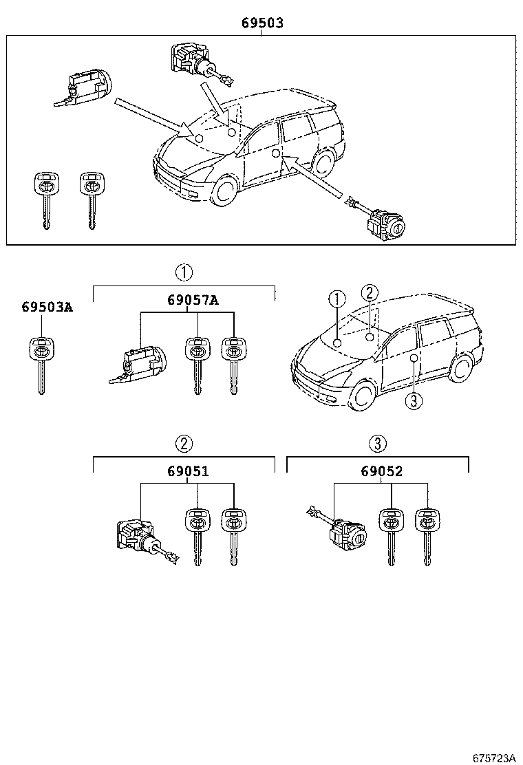 69005-68060 CYLINDER SET, LOCK product image