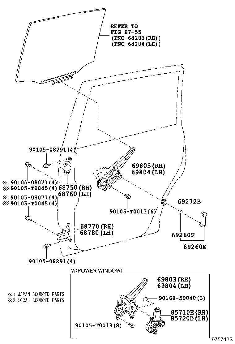 68750-0K040 HINGE ASSY, REAR DOOR, UPPER RH product image