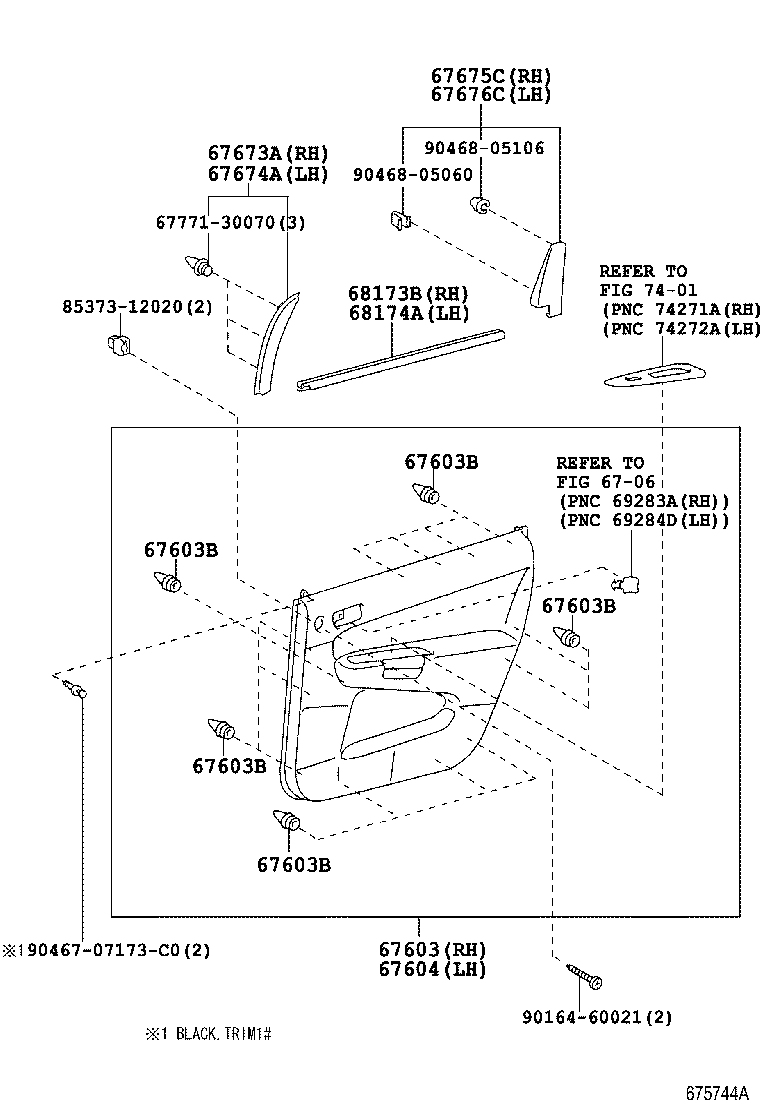 67003-68030 PANEL SUB-ASSY, REAR DOOR, RH product image