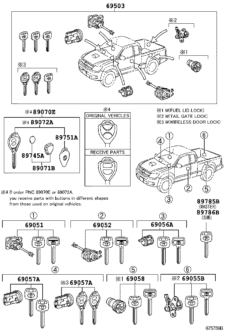 69005-0K031 CYLINDER SET, LOCK product image
