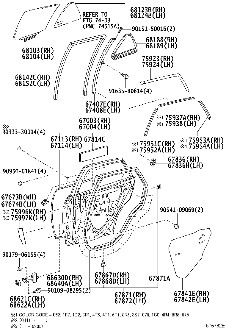 Toyota 67004-48090 PANEL SUB-ASSY, REAR DOOR, LH