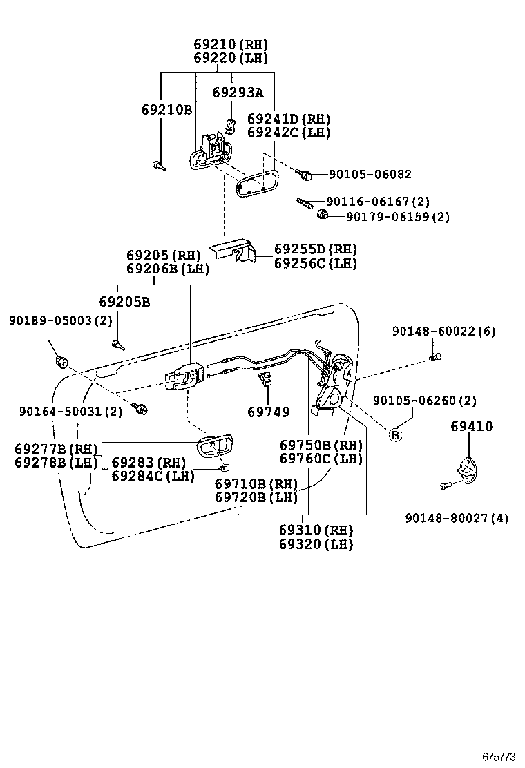 69210-12290-R1 HANDLE ASSY, FRONT DOOR, OUTSIDE RH product image