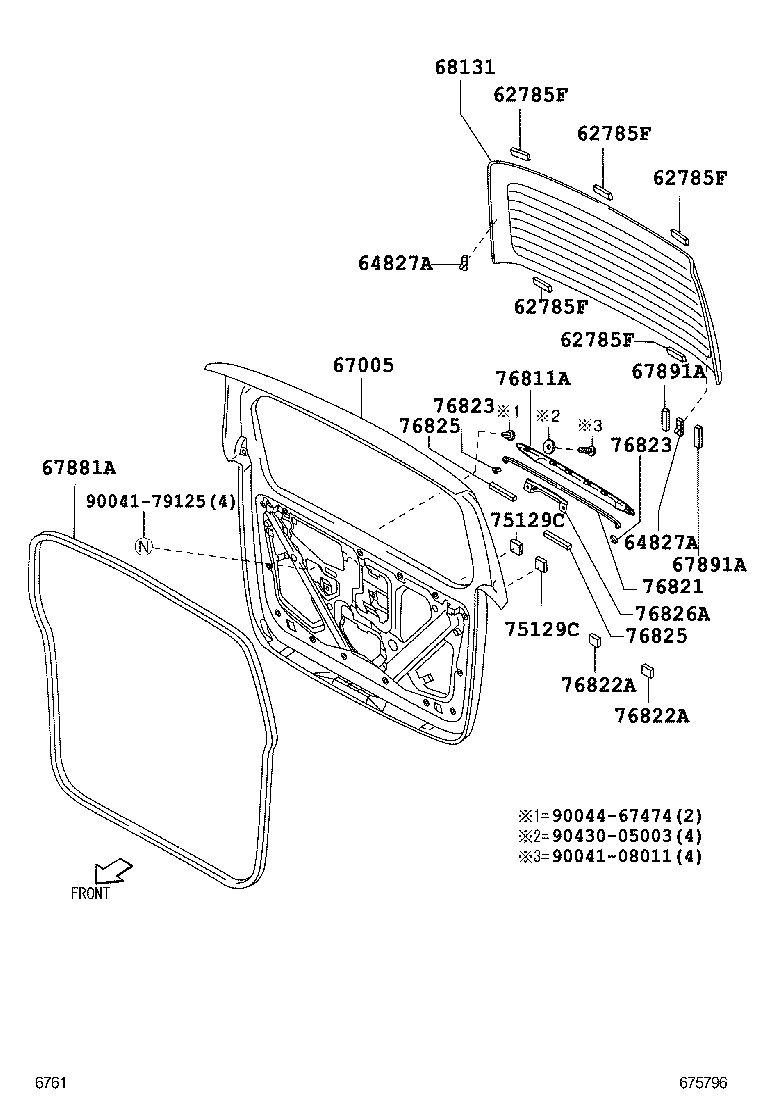 67005-BZ040 PANEL SUB-ASSY, BACK DOOR product image