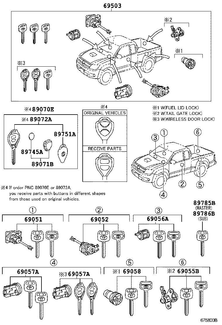 69005-0K031 CYLINDER SET, LOCK product image