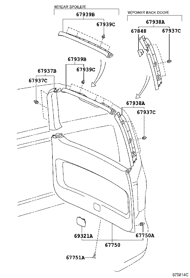 64818-28030 SPACER, BACK DOOR GLASS, NO.1 product image
