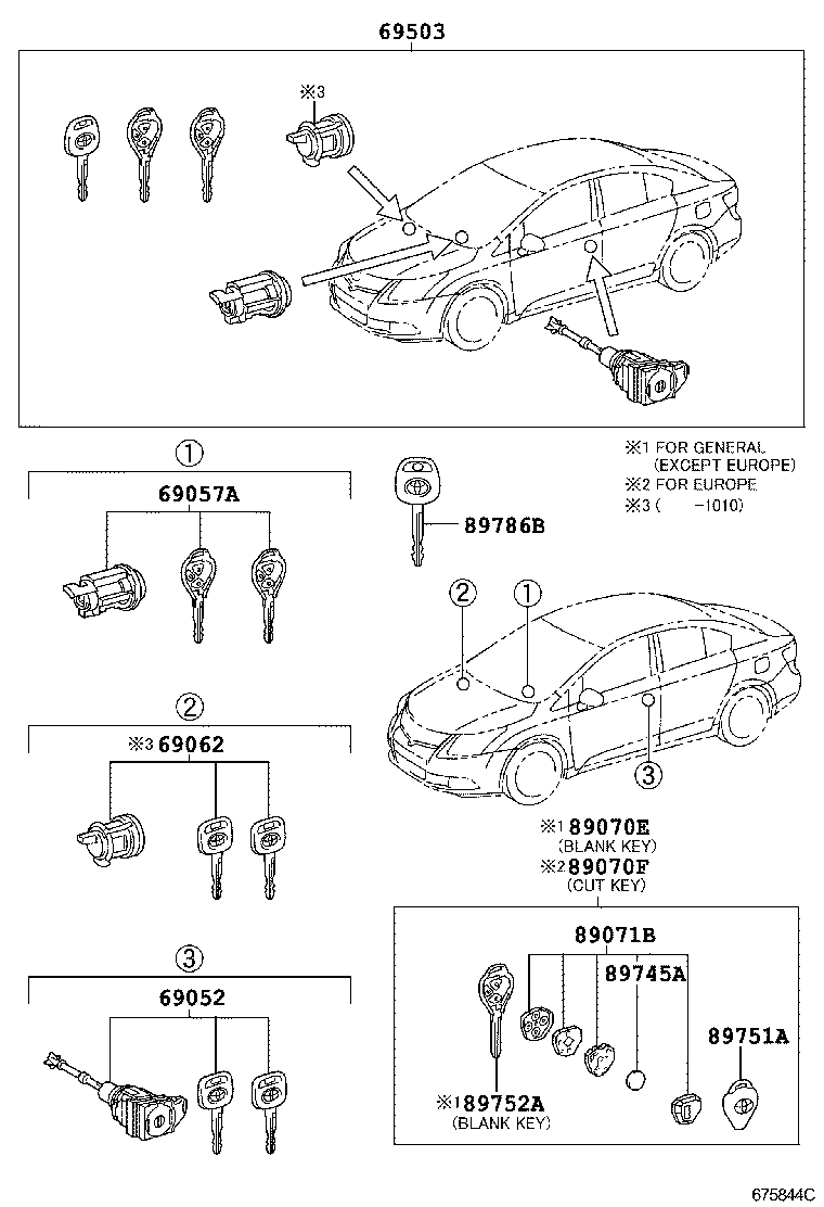 69005-05160 CYLINDER SET, LOCK product image