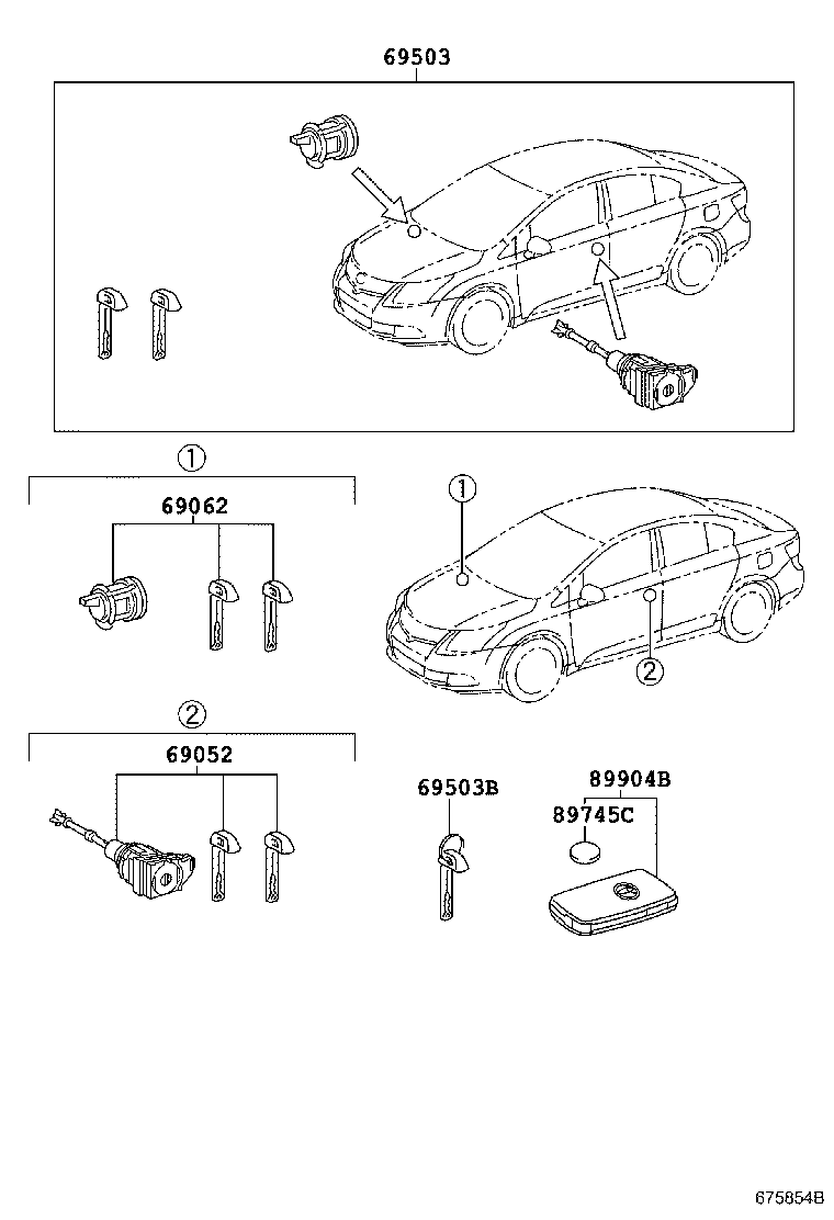 69005-05160 CYLINDER SET, LOCK product image