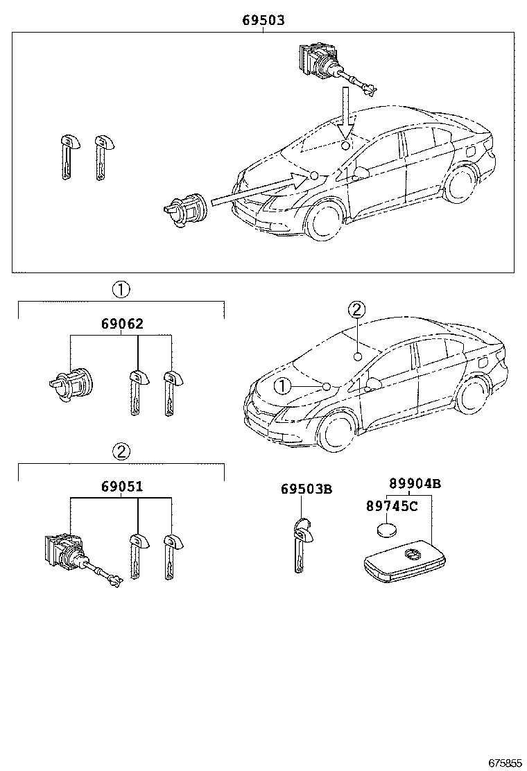 69005-05160 CYLINDER SET, LOCK product image