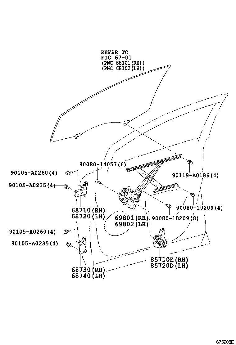Toyota 85710-0T030 MOTOR ASSY, POWER WINDOW REGULATOR, RH