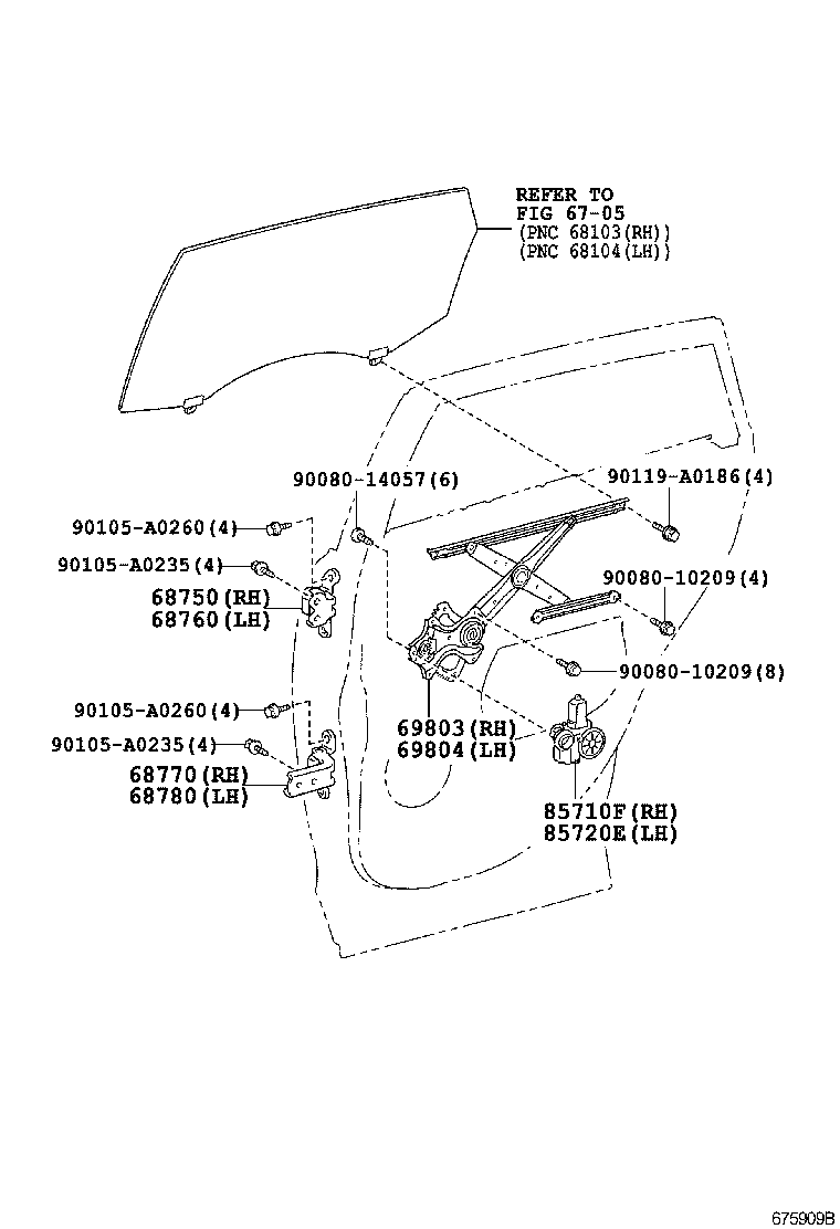 Toyota 68770-04010 HINGE ASSY, REAR DOOR, LOWER RH