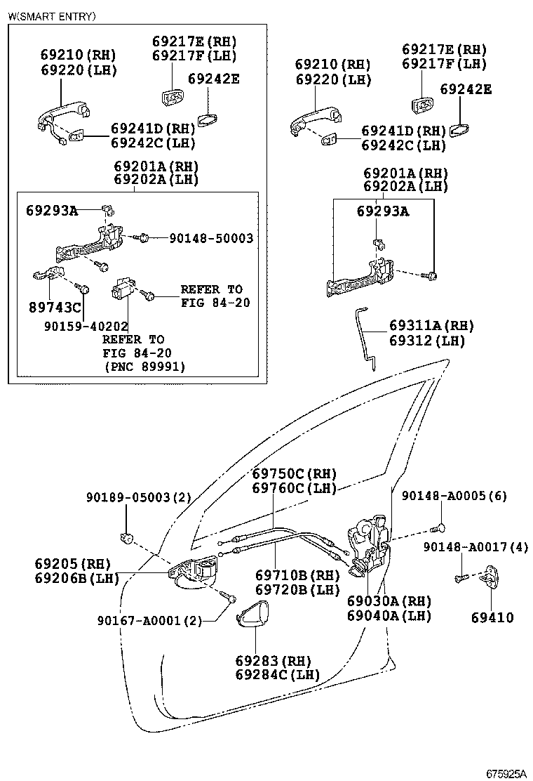 Toyota 69211-AA020-G2 HANDLE ASSY, FRONT DOOR, OUTSIDE RH