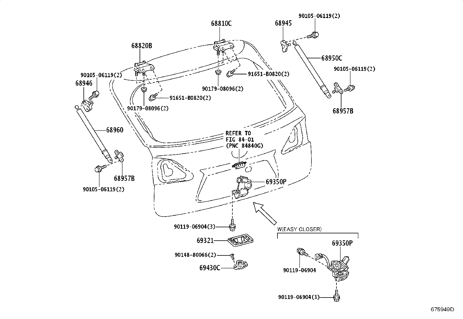 Toyota 69299-48010 GROMMET, BACK DOOR HANDLE