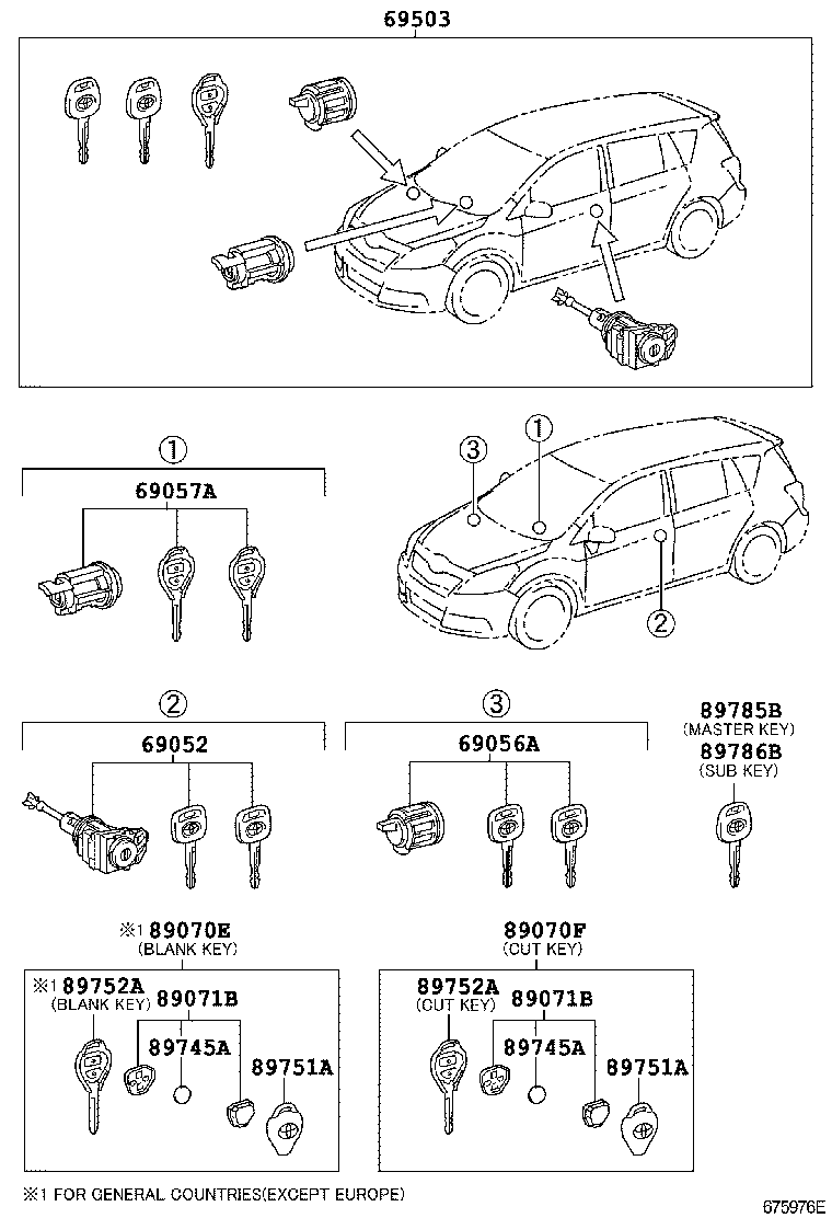 69005-0F130 CYLINDER SET, LOCK product image