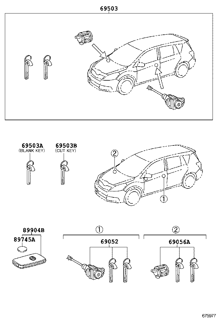 69005-0F130 CYLINDER SET, LOCK product image