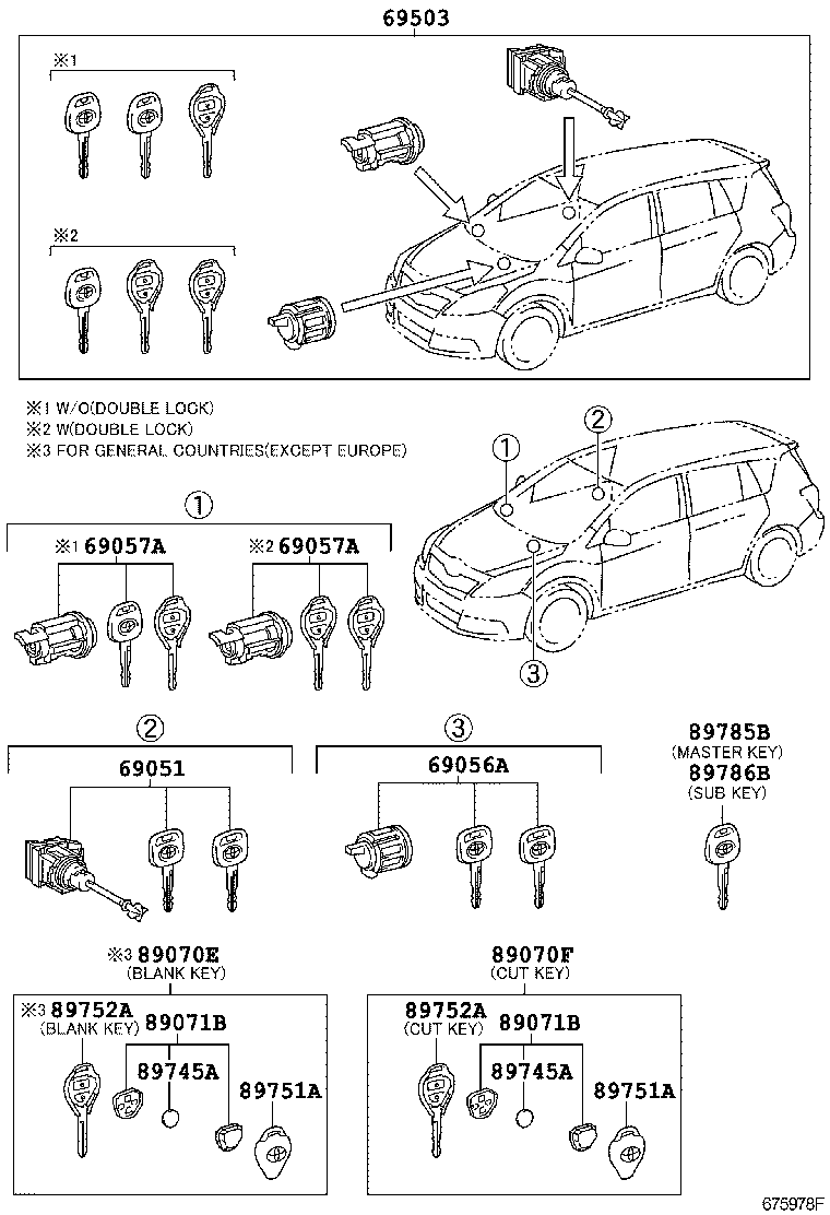 69005-0F130 CYLINDER SET, LOCK product image