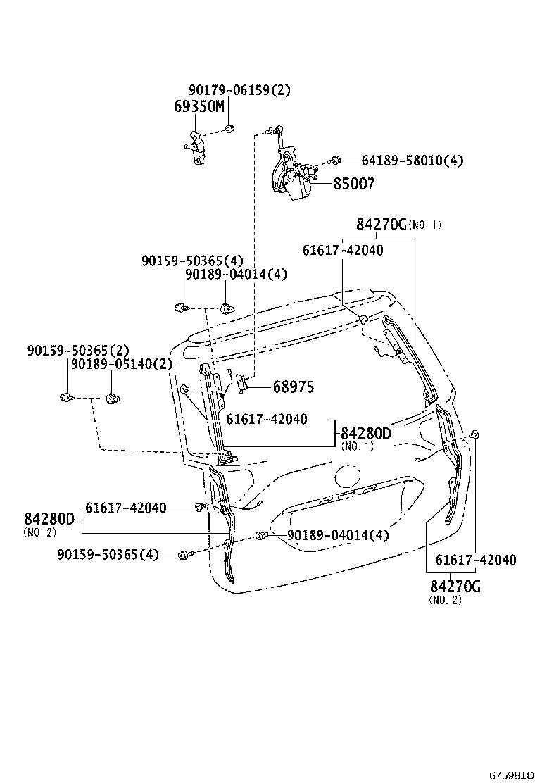 68960-28323 STAY ASSY, BACK DOOR, LH product image