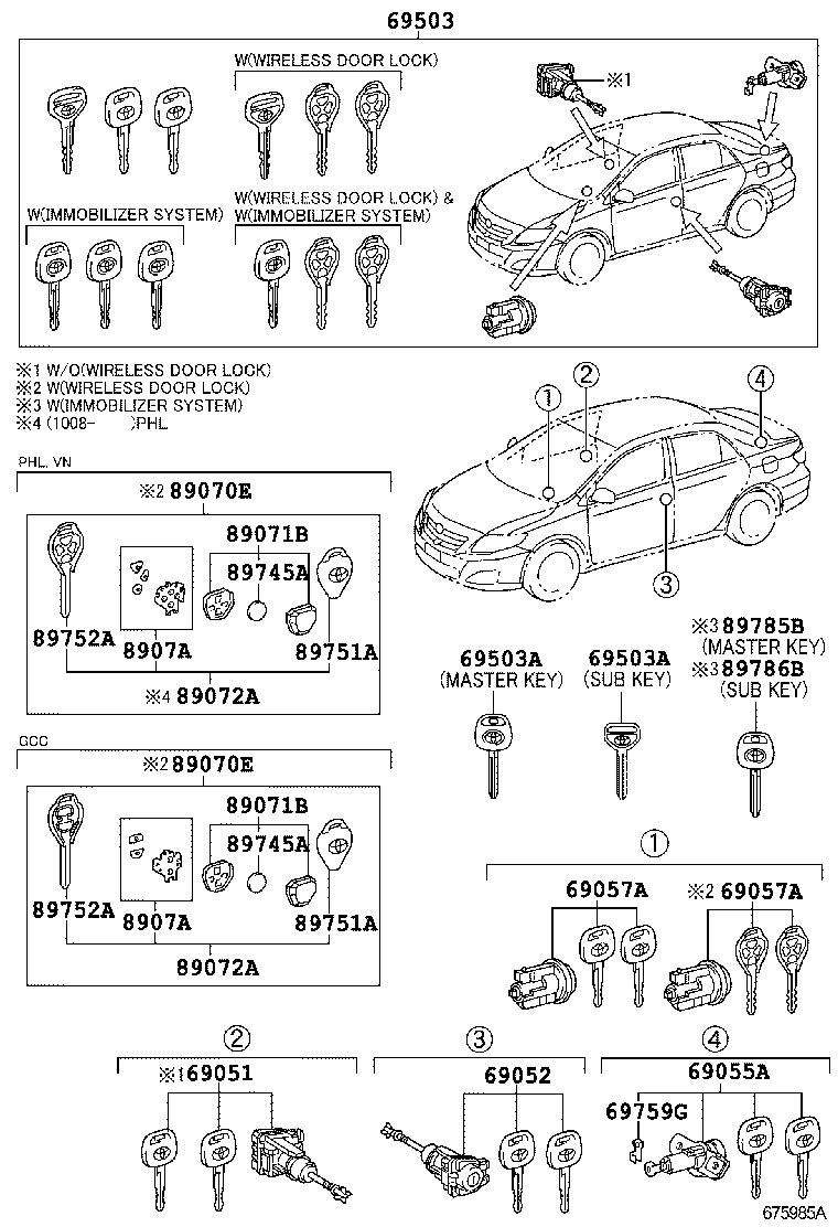 69005-02760 CYLINDER SET, LOCK product image