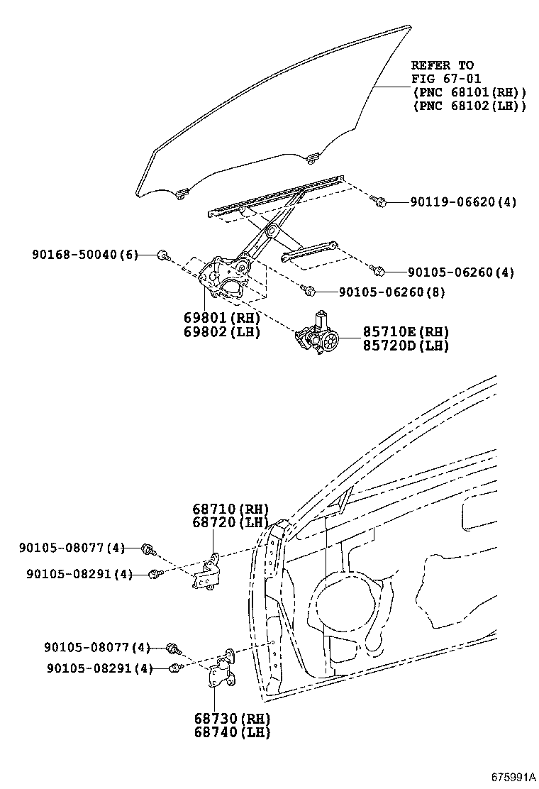 Toyota 85710-33161 MOTOR ASSY, POWER WINDOW REGULATOR, RH
