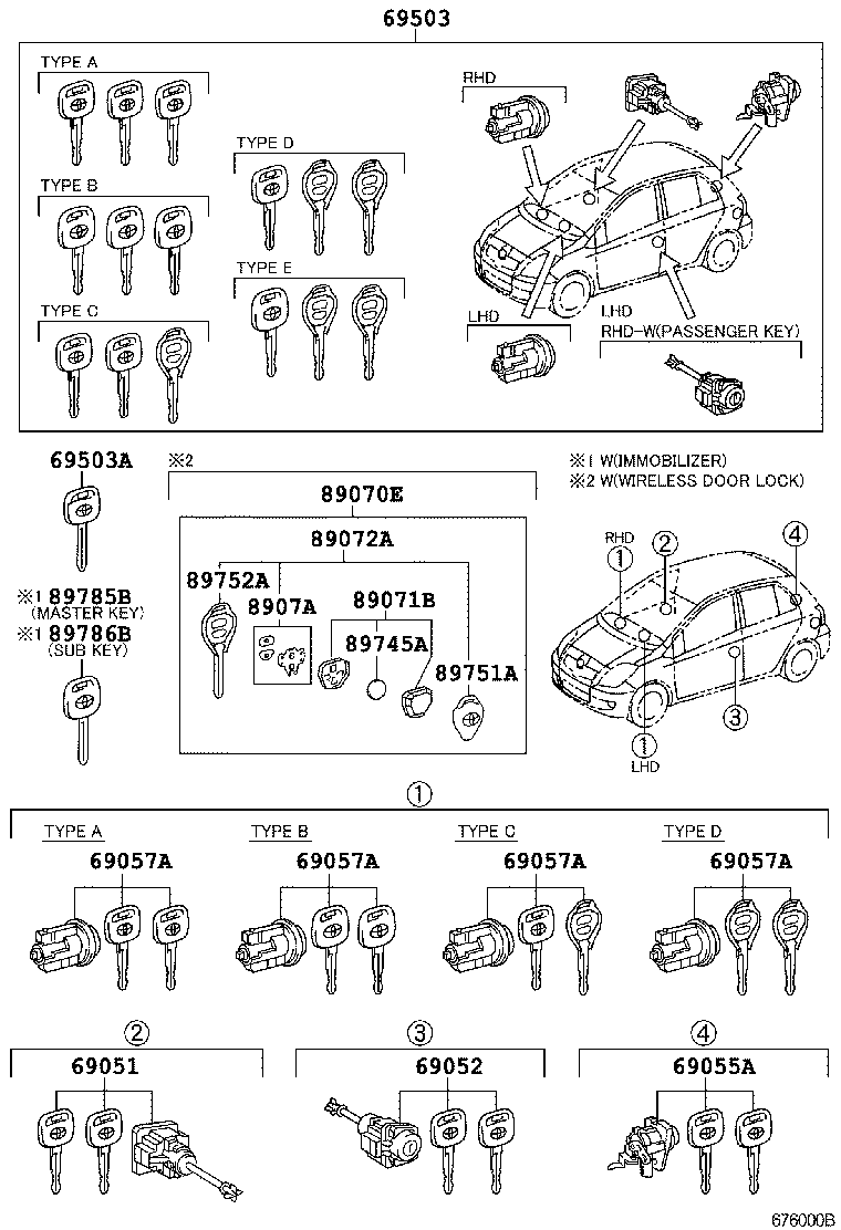 69005-0D200 CYLINDER SET, LOCK product image