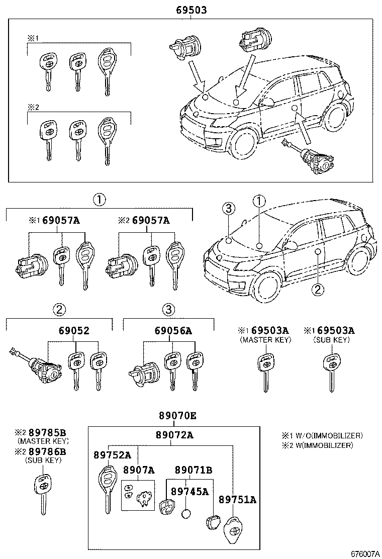69005-42500 CYLINDER SET, LOCK product image
