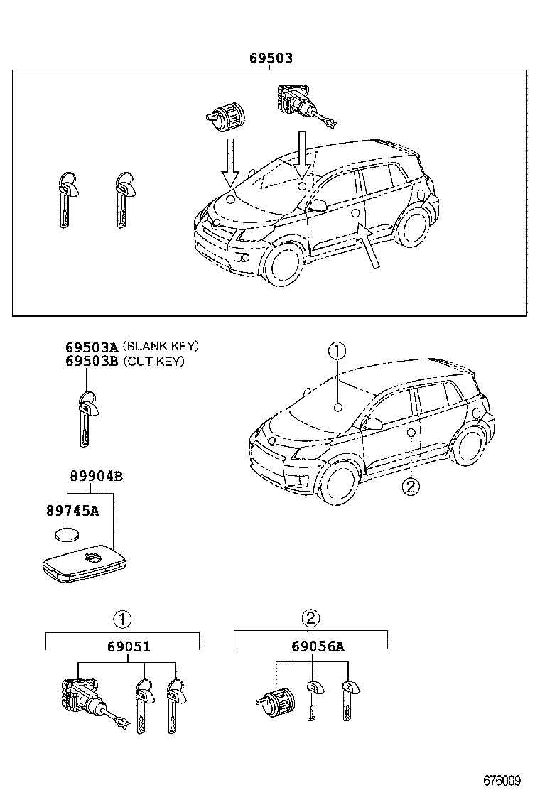 69005-42500 CYLINDER SET, LOCK product image