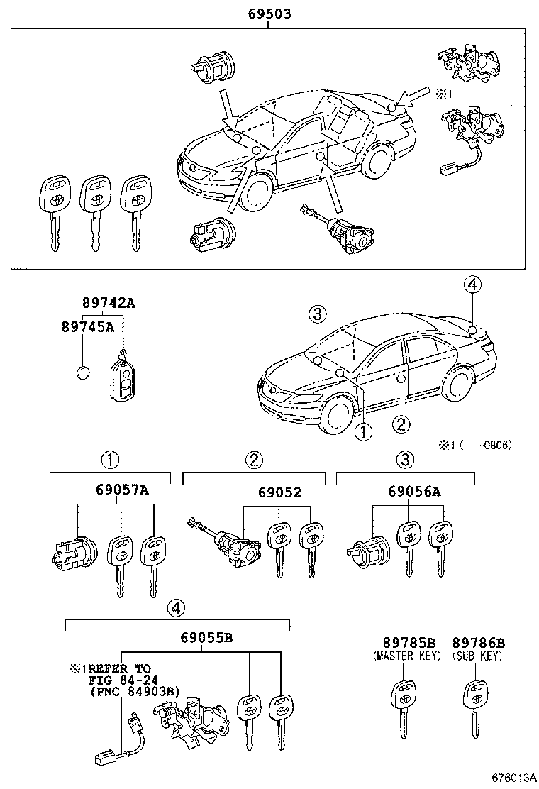 69005-06210 CYLINDER SET, LOCK product image