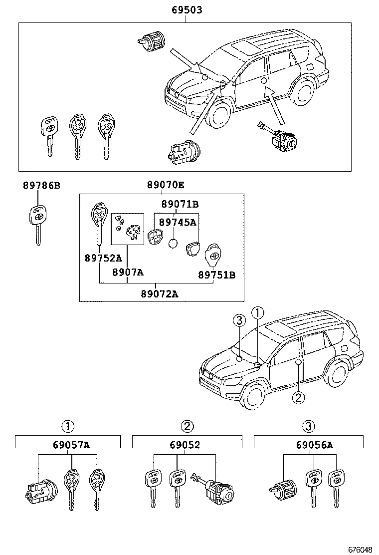 69005-0R010 CYLINDER SET, LOCK product image