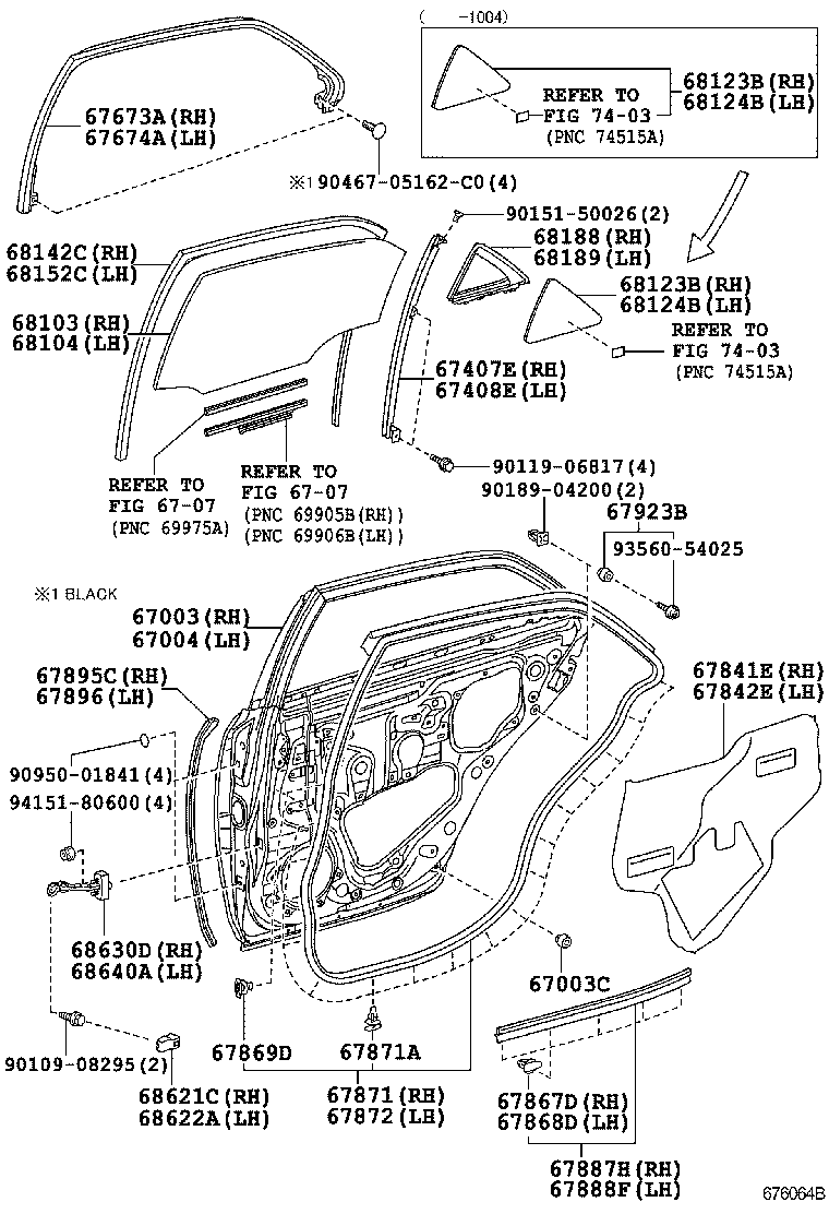 67003-30640 PANEL SUB-ASSY, REAR DOOR, RH product image