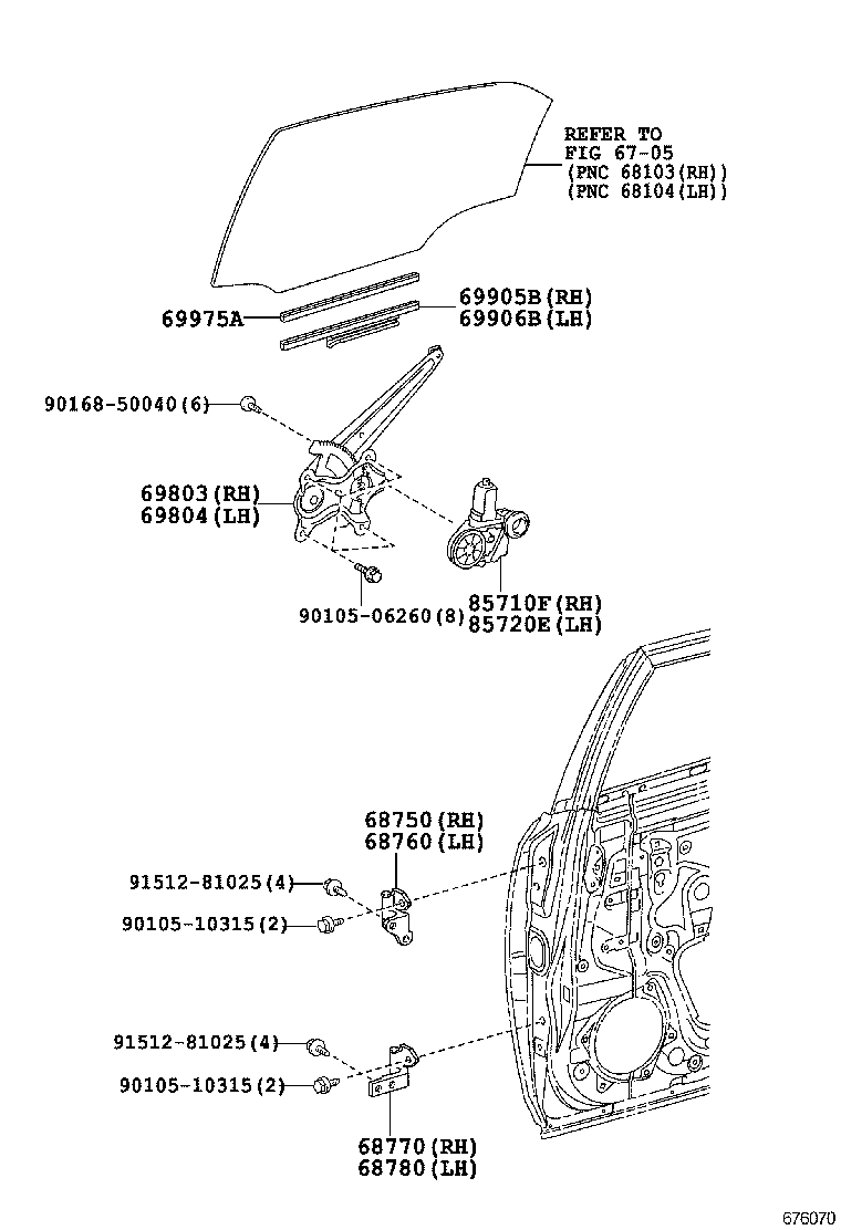 69905-30130 CHANNEL SUB-ASSY, REAR DOOR GLASS, RH product image