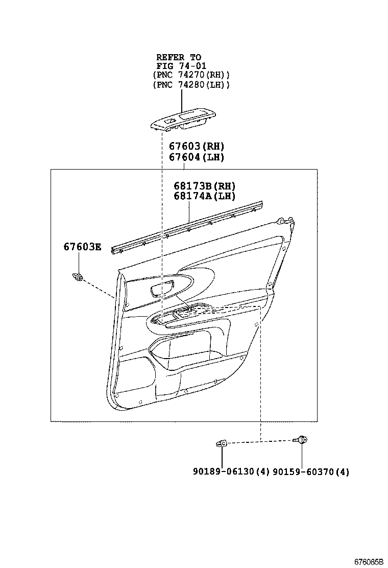 67004-0M040 PANEL SUB-ASSY, REAR DOOR, LH product image
