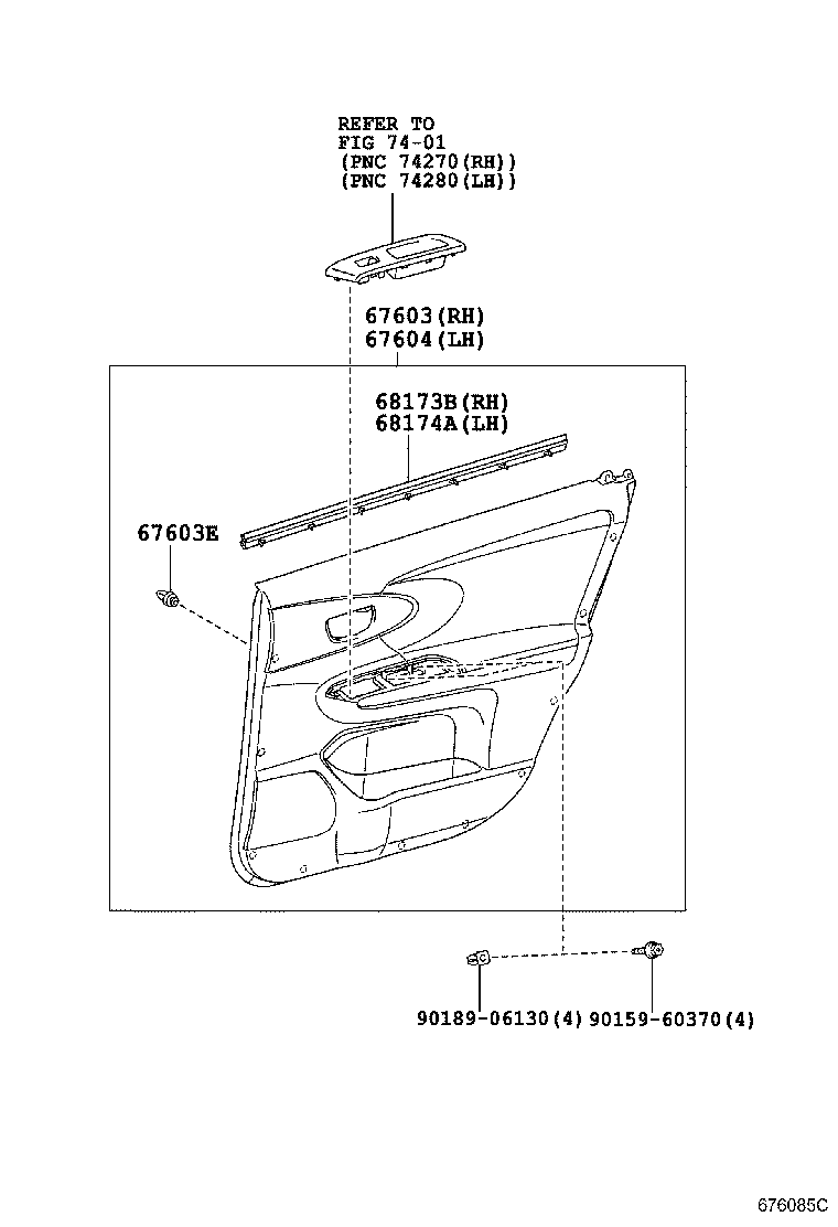 67003-68050 PANEL SUB-ASSY, REAR DOOR, RH product image