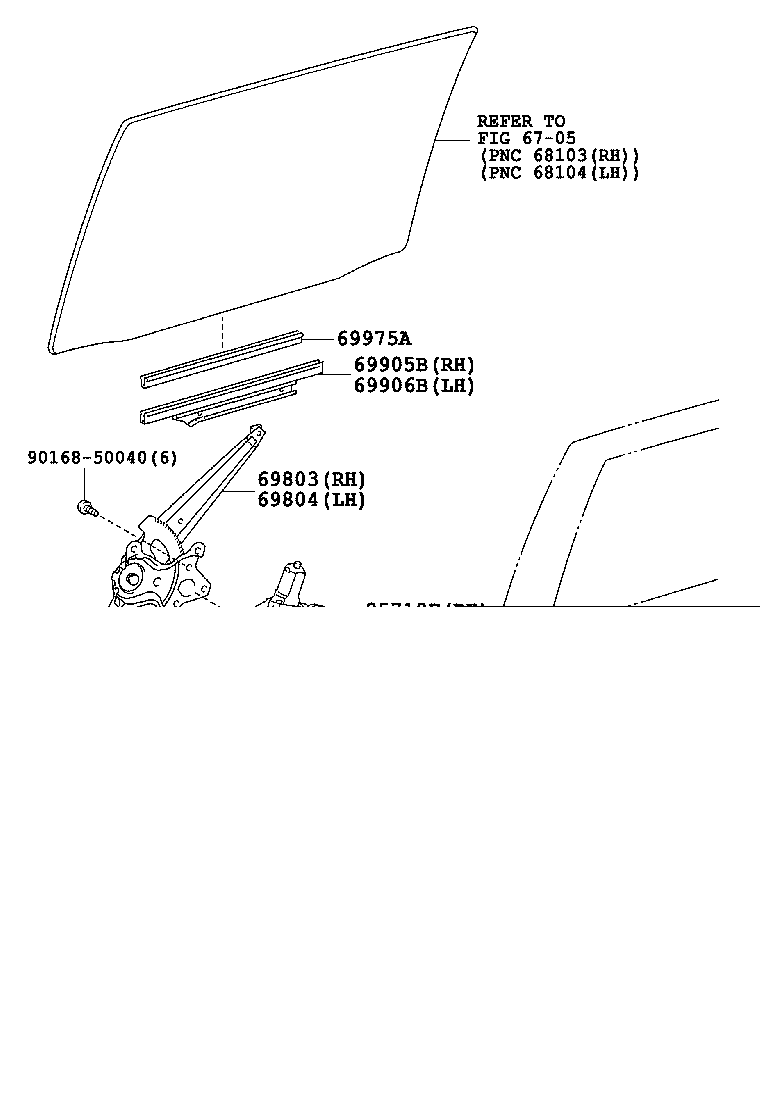 69975-0E050 FILLER, REAR DOOR GLASS CHANNEL product image